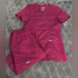 Cherokee Women's Dark Red Scrub Set